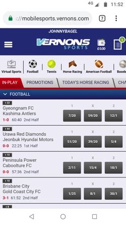 Vernons Online Betting & Mobile Betting Review, .